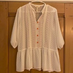 Matilda Jane 3/4 sleeve white/cream textured blouse